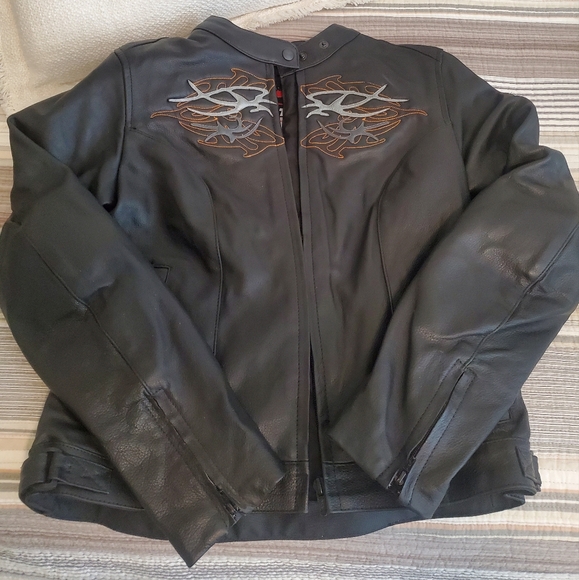BILT Leather Motorcycle Biker Jacket - Women's Size L - Picture 3 of 5